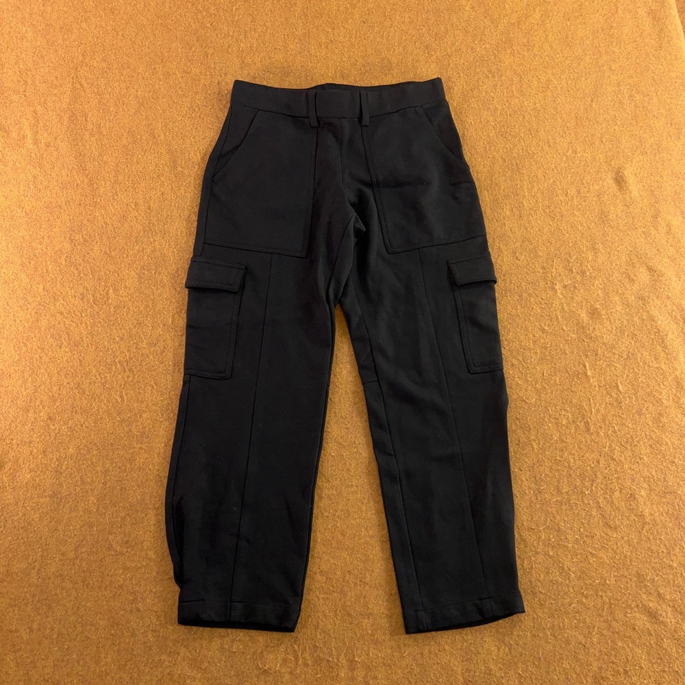 Quince Womens S Black Ponte Utility Pocket Cargo Pants New